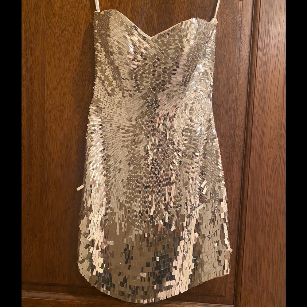 Sherri Hill Silver Cocktail Dress size 0